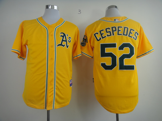 Men Oakland Athletics #52 Cespedes Yellow MLB Jerseys->oakland athletics->MLB Jersey